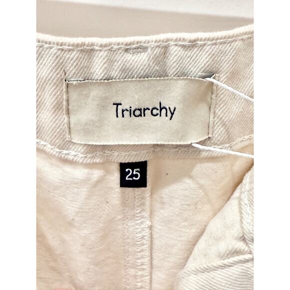 Triarchy Ms. Button-Front Denim Midi Skirt Organic Cotton White Women's Size 25 - Picture 5 of 6